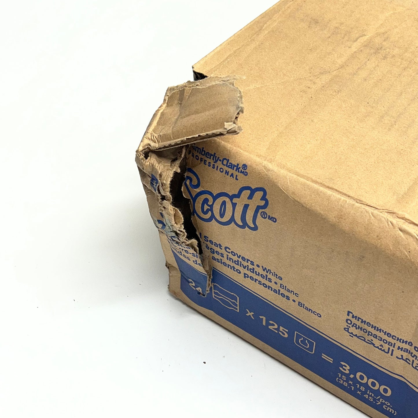 ZA@ KIMBERLY-CLARK (3,000 PACK) Scott Pro Personal Seat Covers 15"x18" White 07410 (As-is)