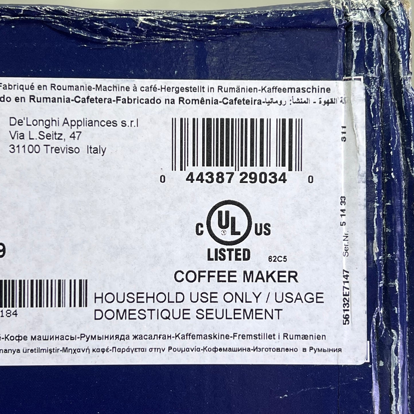 DELONGHI Magnifica Evo Super Automatic Espresso Machine Silver ECAM29034SB