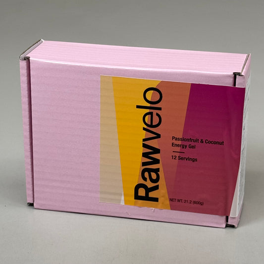 RAWVELO (12 Pack) Energy Gels All Natural Passionfruit & Coconut Cycling Hiking Running 04/26