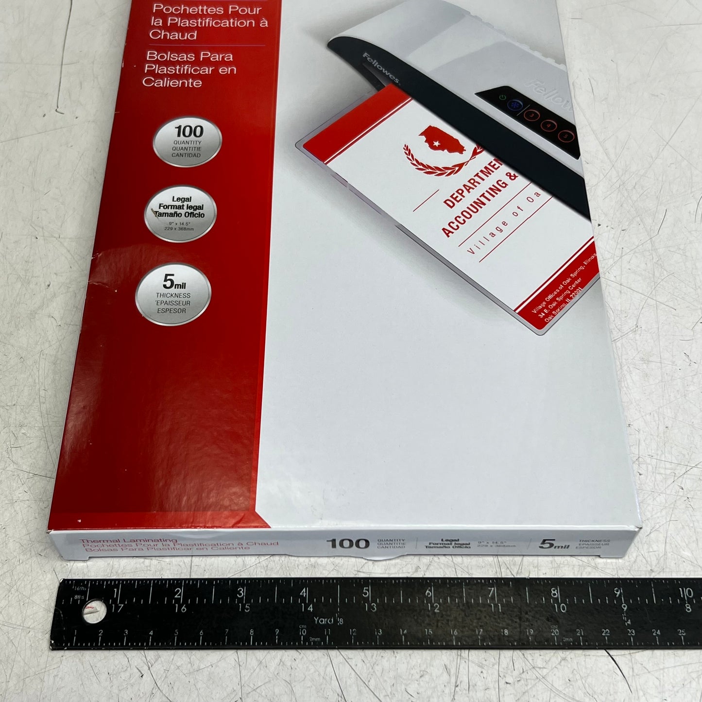 FELLOWES (100 PACK) Thermal Laminating 9" x 14.5" Clear CRC52045