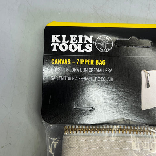 KLEIN TOOLS Canvas Zipper Tool Bag w/ Interior Pockets 12.5" x 7" Tan 5139