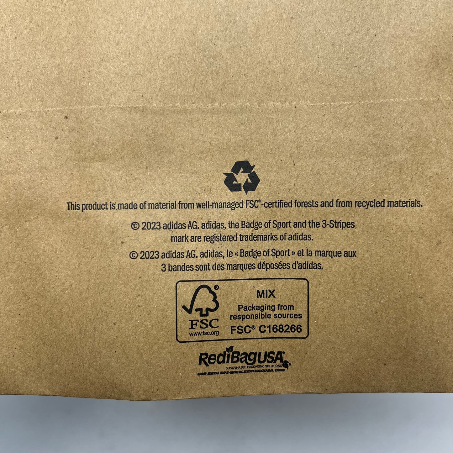 ZA@ REDIBAGUSA (10 PACK) Adidas Paper Shopping Bags 2023 16"x12' Brown