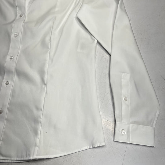 JONES New York Easy Care Professional Button Up Collared Shirt Women's Sz M White