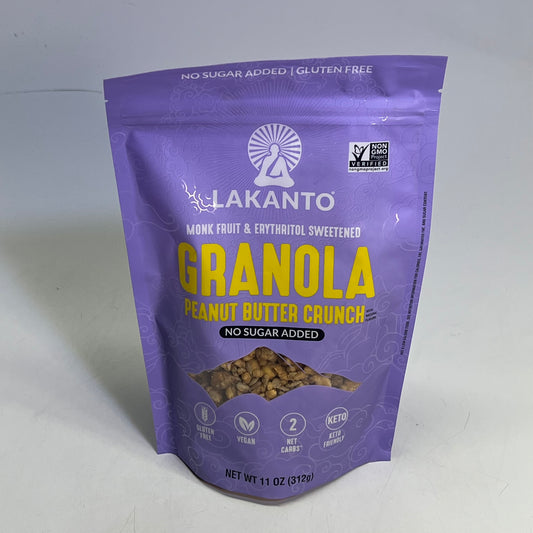 LAKANTO (3 PACK) Peanut Butter Crunch Granola No Added Sugar 11oz Brown BB 10/27