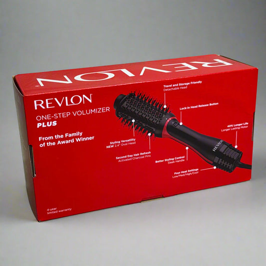 ZA@ REVLON One-Step Plus Hair Dryer and Volumizer 12.5"L, Red & Black RVDR5298 A