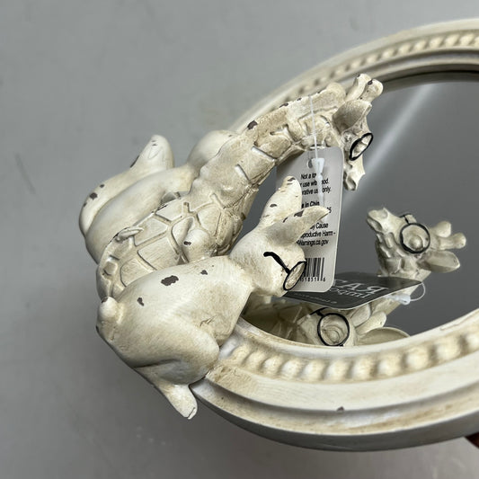 RAZ IMPORTS 2024 Critter Friends In Mirror Decoration 8.75" White 4410183