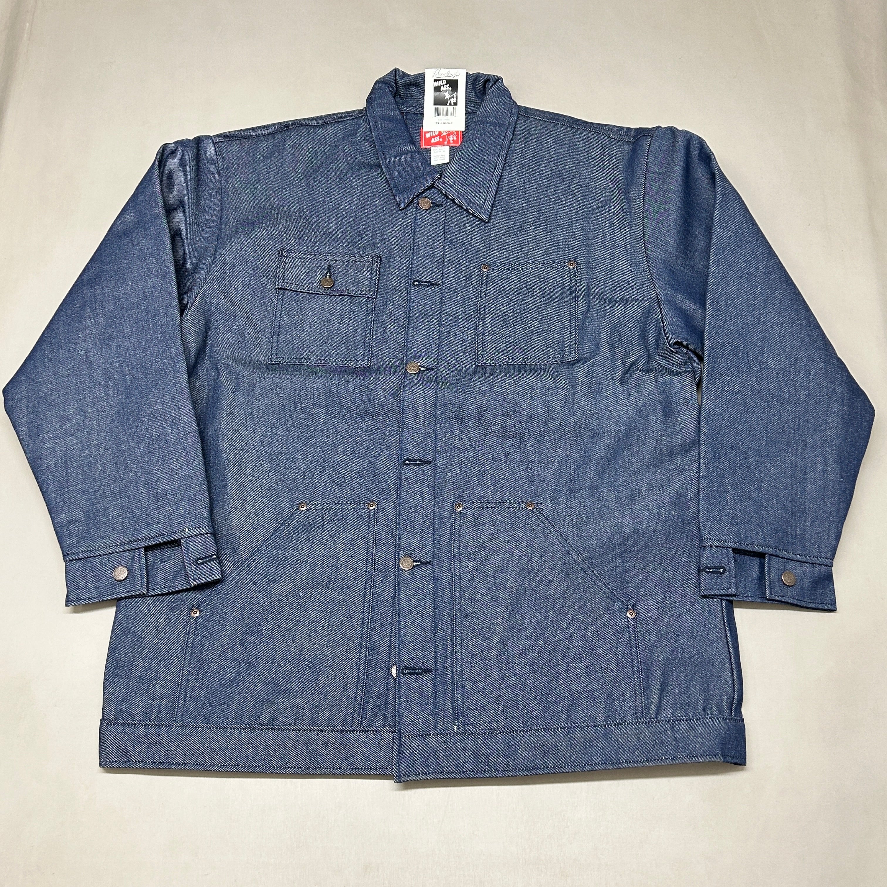 WILD ASS Bailey's Authentic Lined Denim Chore Coat Rigid Sz 2XL