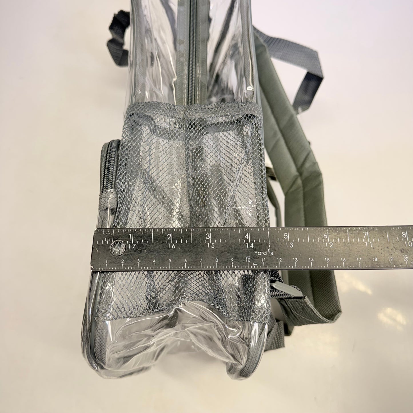 BWAP 17" Clear Plastic Backpack 17" x 12" x 6" Color Grey BP1643