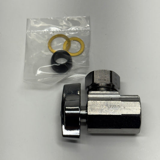 BRASSCRAFT (5 PACK) 1/4 Turn Ball Angle Stop Valve 1/2" FIP x 7/16" & 1/2" Slip Joint, Chrome KT3301XC