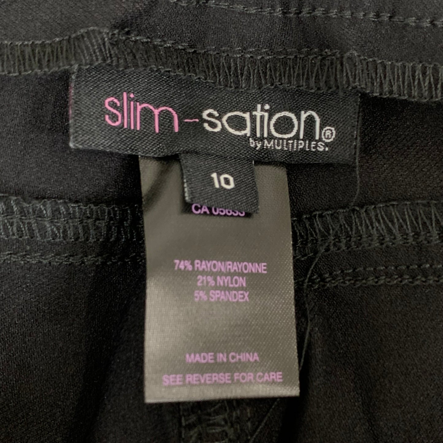 MULTIPLES Ankle Pants Petite Women's Sz 10 Black