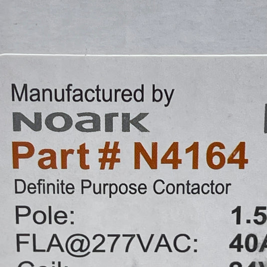 NOARK Definite Purpose Contactor 1.5P 24 VAC Coil 40A Lugs & Quad N4164