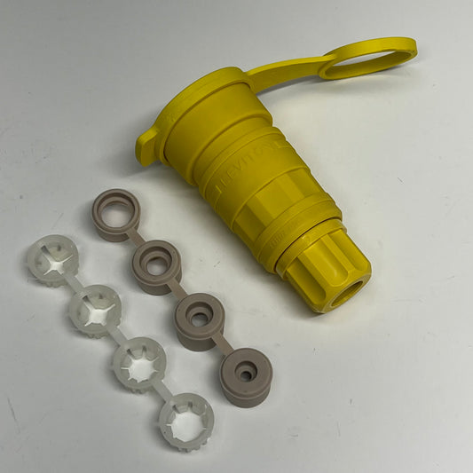 LEVITON Wet Guard Water Tight Locking Connector 20 Amp Yellow 261-27W75