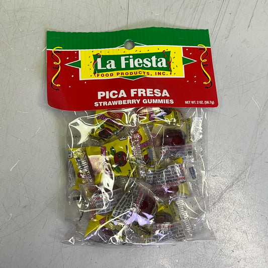 LA FIESTA (12 PACK, 11 PIECES PER PACKAGE) Pica Fresa Strawberry Gummies 2 oz