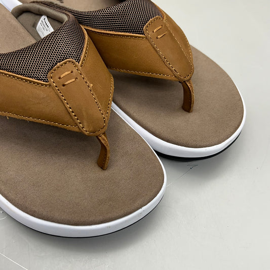 PROPET Easton Cushion Flip Flop Sandal Leather Men's Sz 9.5 XX(5E) Tan MSV011P