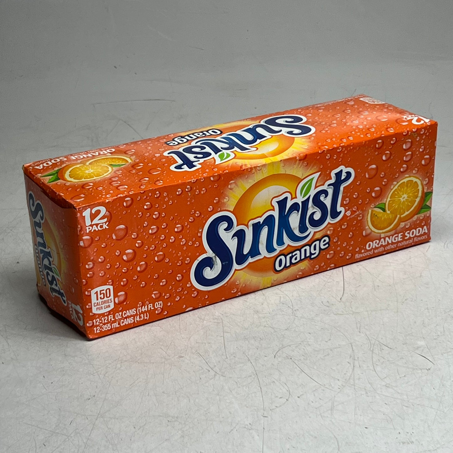 ZA@ SUNKIST (12 PACK) Orange Soda 12 Fl Oz. BB 10/26