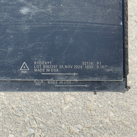 Z@ KYDEX T Thermoplastic Sheet 0.2” x 48” x 96” Black (AS-IS)