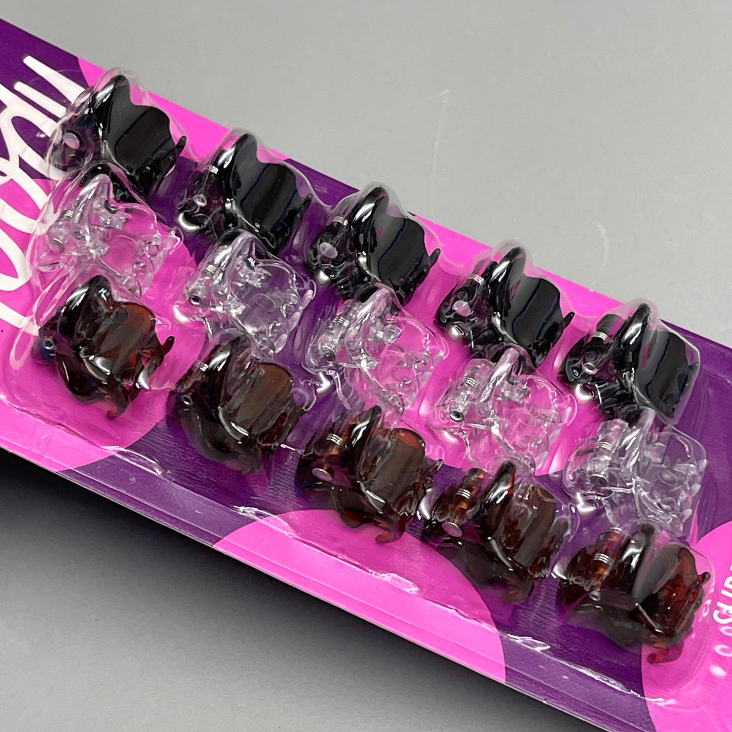 GOODY 3 Sets of 15! Mini Claw Hair Clips 45 CT Black/Brown/Clear 3000136 (New)