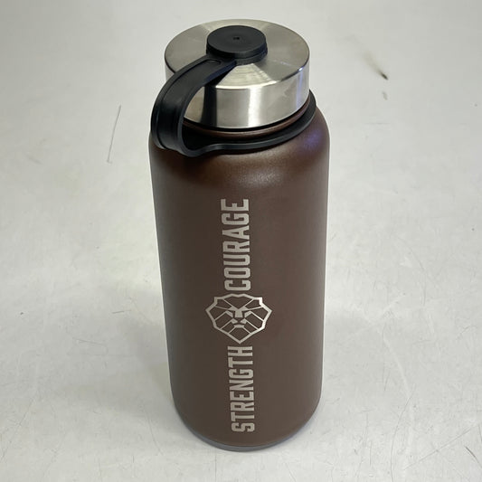 CHRISTIAN ART GIFTS Joshua 1:9 Stainless Steel Water Bottle 34 Fl Oz Brown