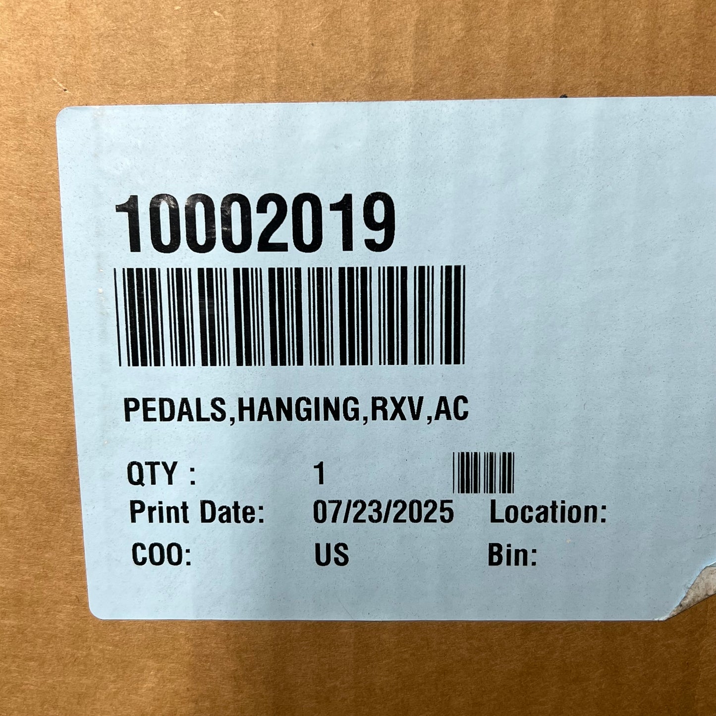 E-Z-GO RXV AC Hanging Pedals Genuine OEM Black 10002019