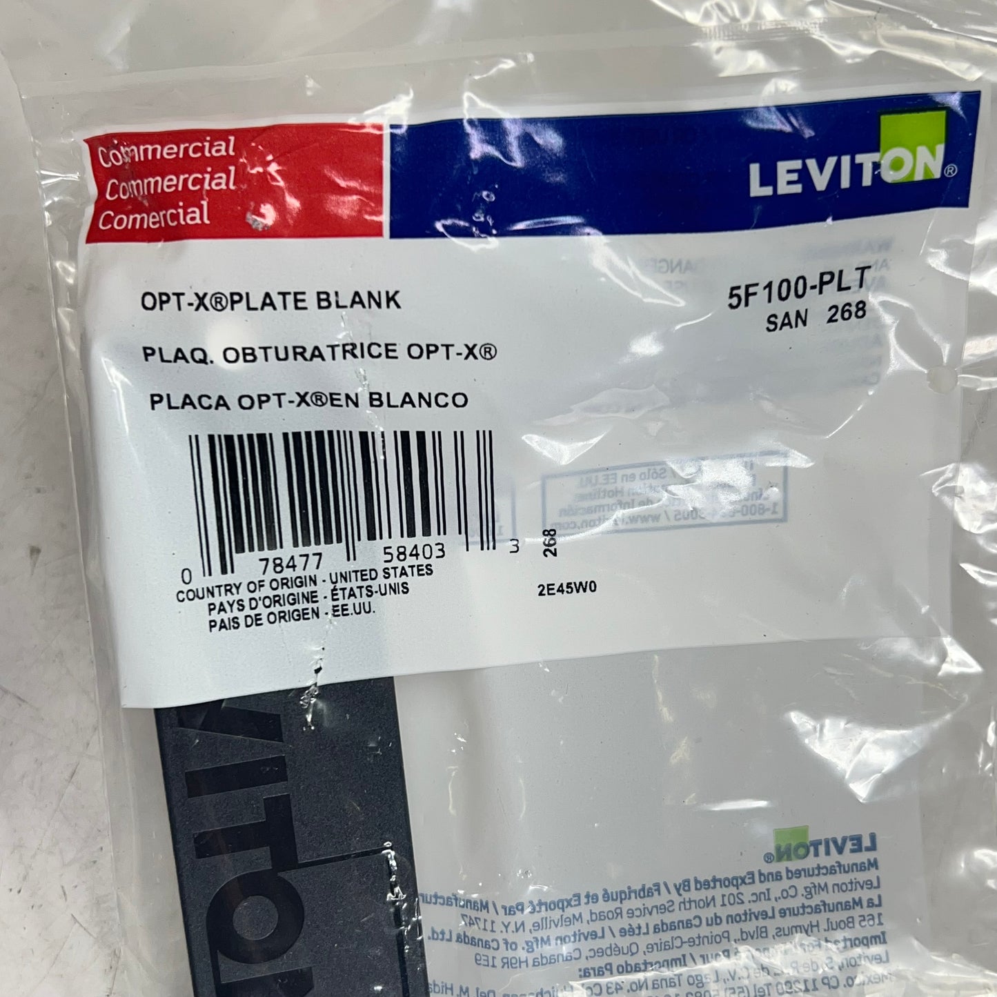 LEVITON (2 PACK) Sdx Precision Molded Fiber Adapter Plate Black 5F100-PLT