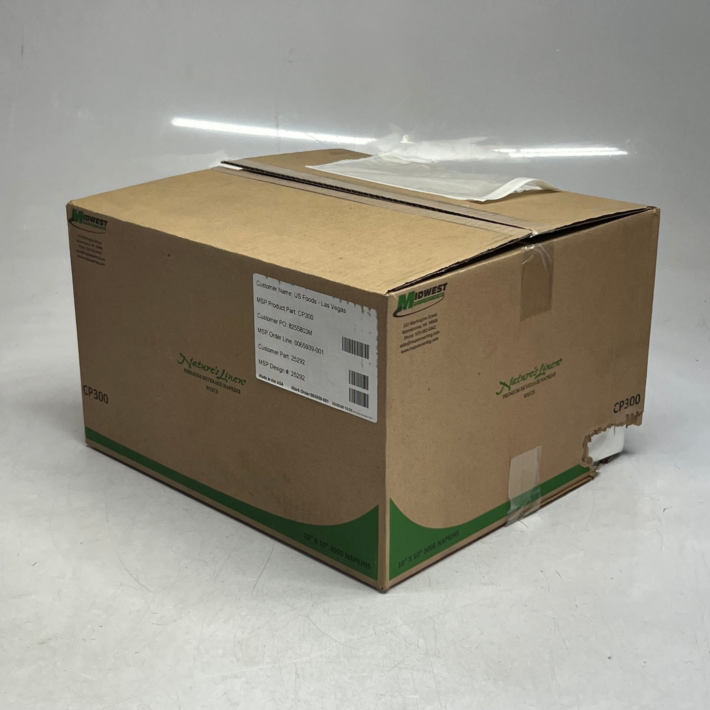 NATURE'S LINEN (3000 PACK) Premium Beverage Napkins Sz 10" x 10", White CP300
