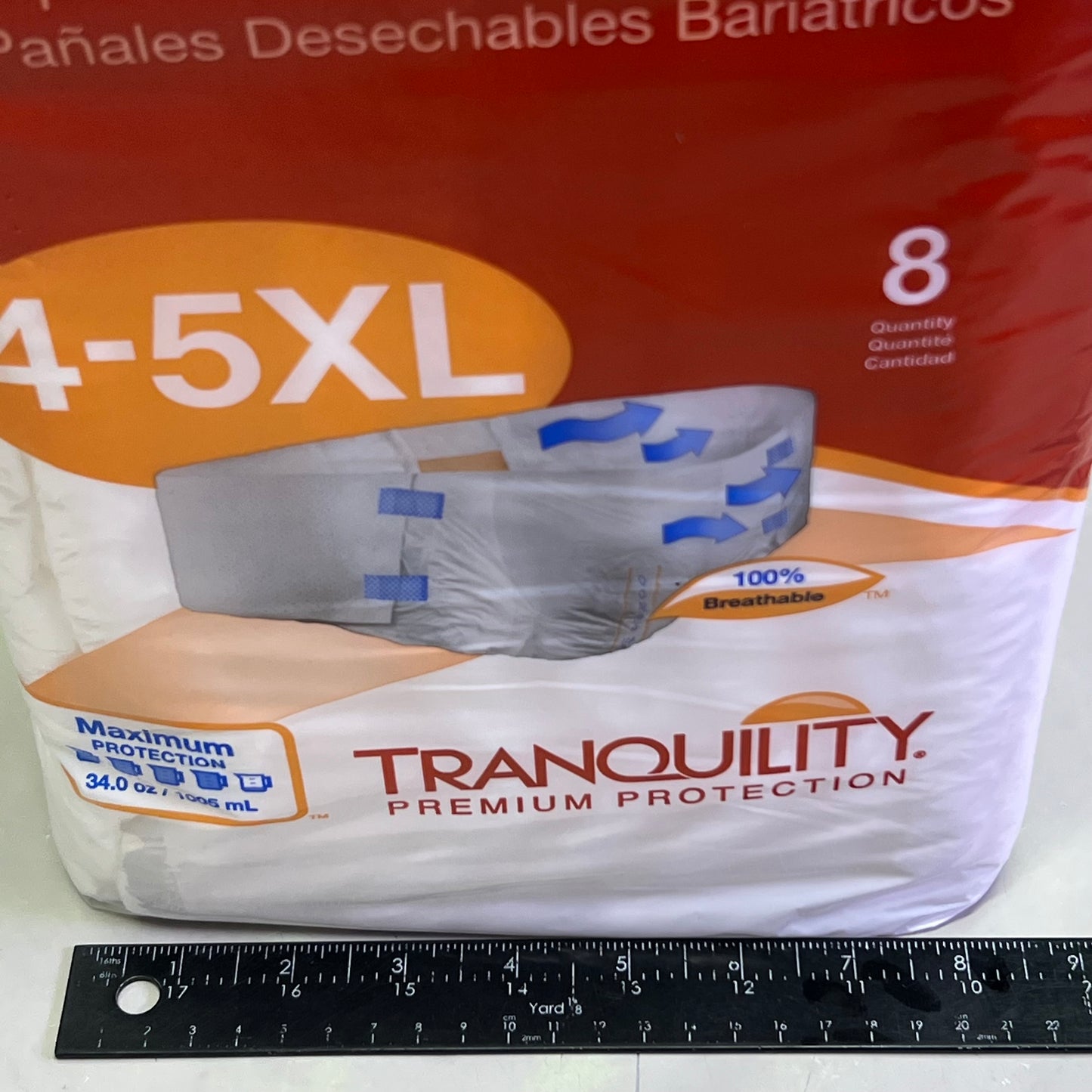 TRANQUILITY (2 PACK 16 Count) Disposable Overnight Underwear Size 4-5XL