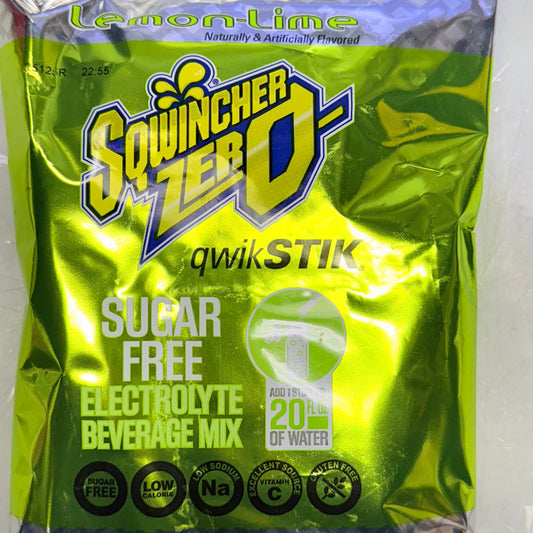 SQWINCHER Zero Qwik Stik Lemon Lime Electrolyte Hydration Mix 50 ct / 0.11 oz