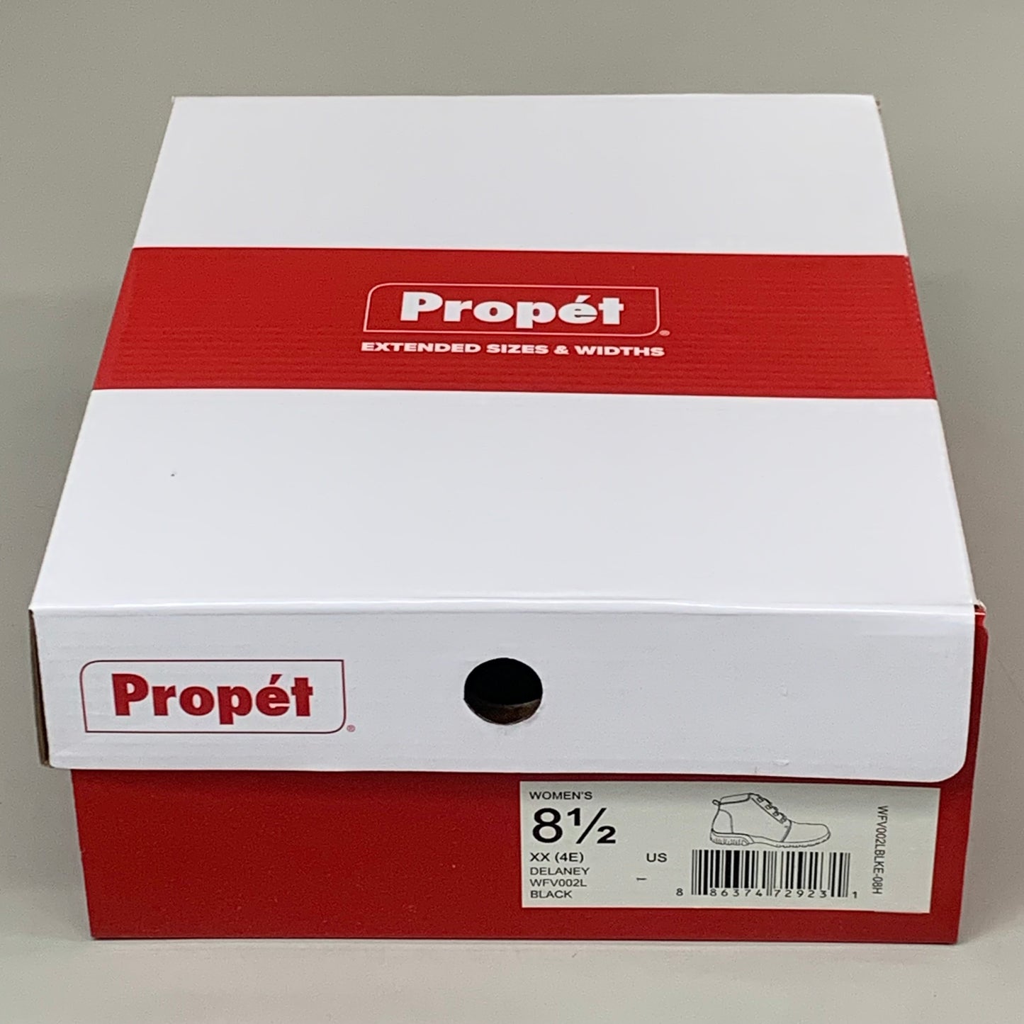 PROPET Delaney Leather Ankle Boot XX(4E) Women's SZ 8.5 Black WFV002LBLKE-08H