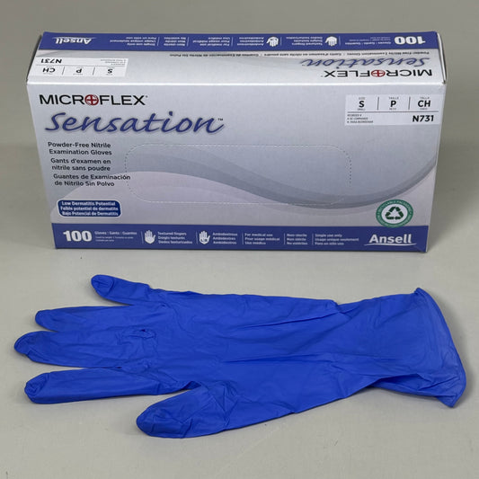 MICROFLEX(10 PACK, 1,000 GLOVE TOTAL)Powder-Free Nitrile Examination Gloves Sz S