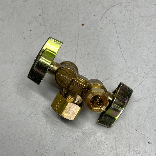 BRASS CRAFT Dual Outlet Dual Shut-off Valve 1/4" Turn Angle Ball KTCR1900DVX R