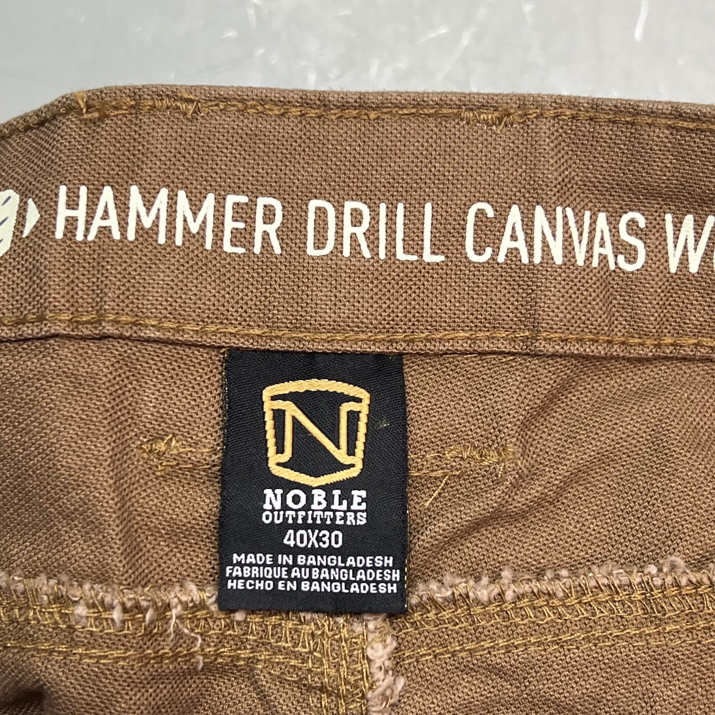 NOBLE OUTFITTERS Full Flex HD Hammer Canvas Work Pant Men's Sz 40x30 Tabacco