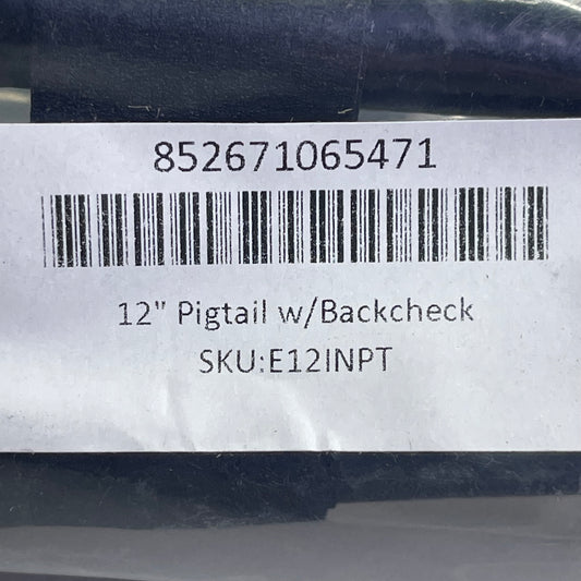 FLAME KING (2 PACK) Propane Tank Pigtail w/ Backcheck 12" Black W/ Green E12INPT