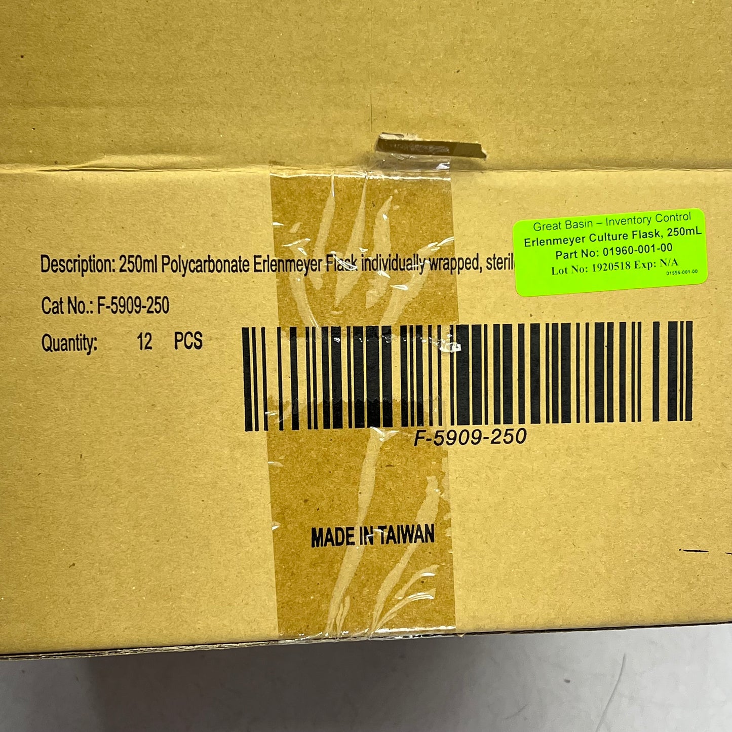 GENE MATE (12 PACK) Poly Erlenmeyer / Shaker Culture Flask W/ Duo Cap 250ml