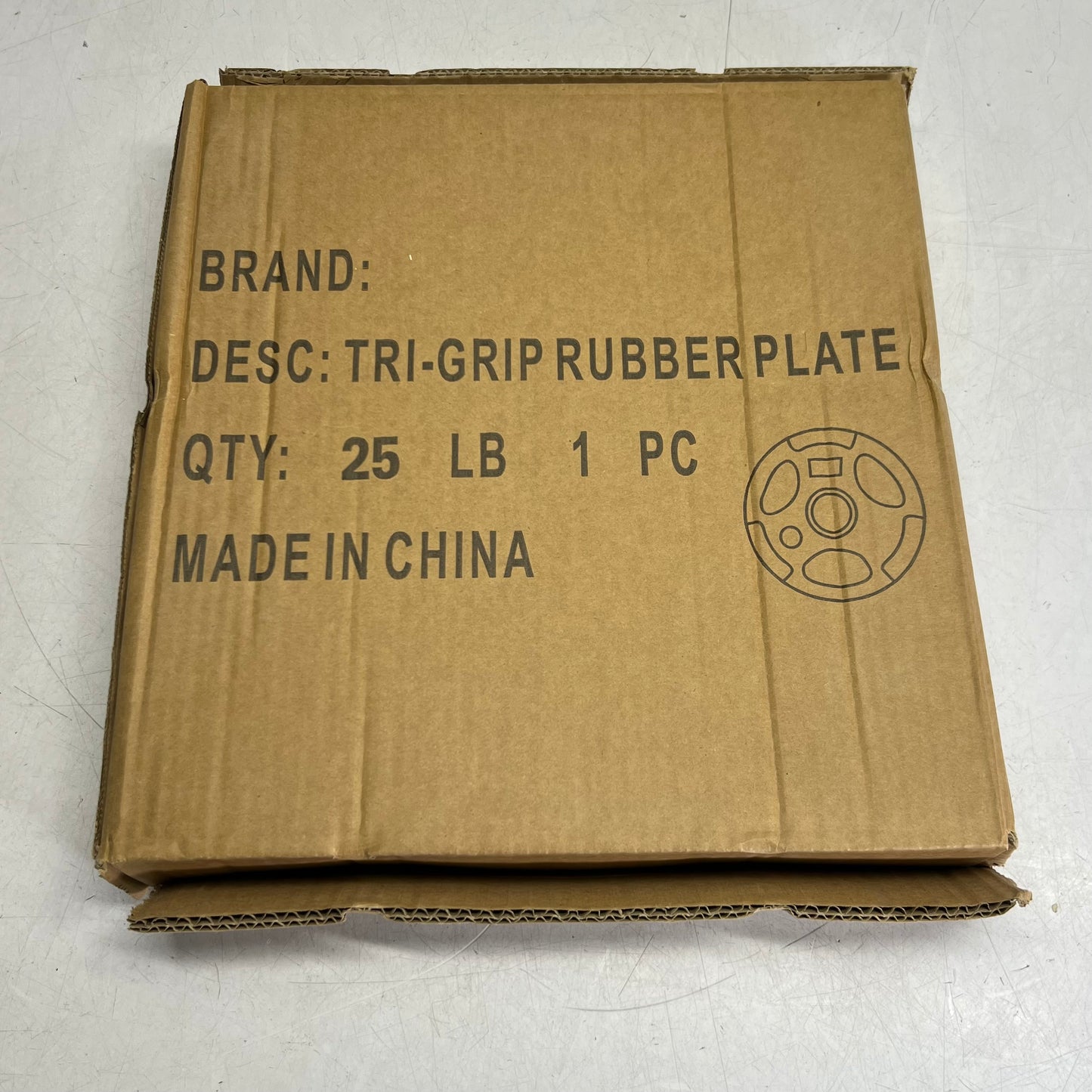 TRI-GRIP Single Rubber Plate 25lb, Black