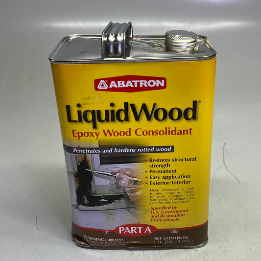 ABATRON Liquid Wood Epoxy Wood Consolidate Kit Part A & Part B 1 Gal (Dented)