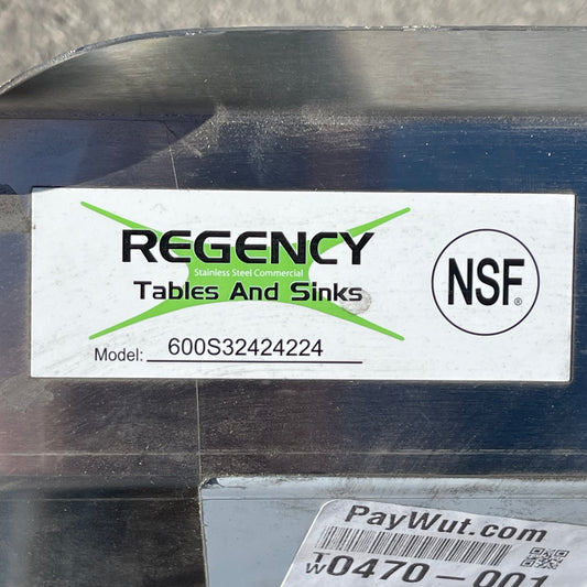 ZA@ Pallet of REGENCY 3 Compartment Commercial Sink Stainless Steel 600S32424224 (AS-IS)