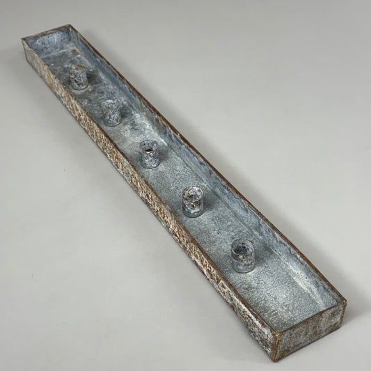 RAZ IMPORTS Iron Candle Holder Tray for Taper Candle Galvanized 24" Grey 4401296