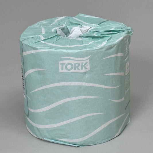 ZA@ TORK (96 ROLLS) Absorbent Bath Tissue Roll 2-Ply White 500 Sheets Per Roll TM1616S (New Other, Distressed Box)