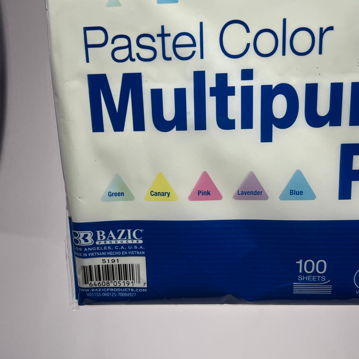 BAZIC (12 PACK, 100 SHEETS EACH) Multipurpose Paper 8.5"x11" Pastel Colors 5191