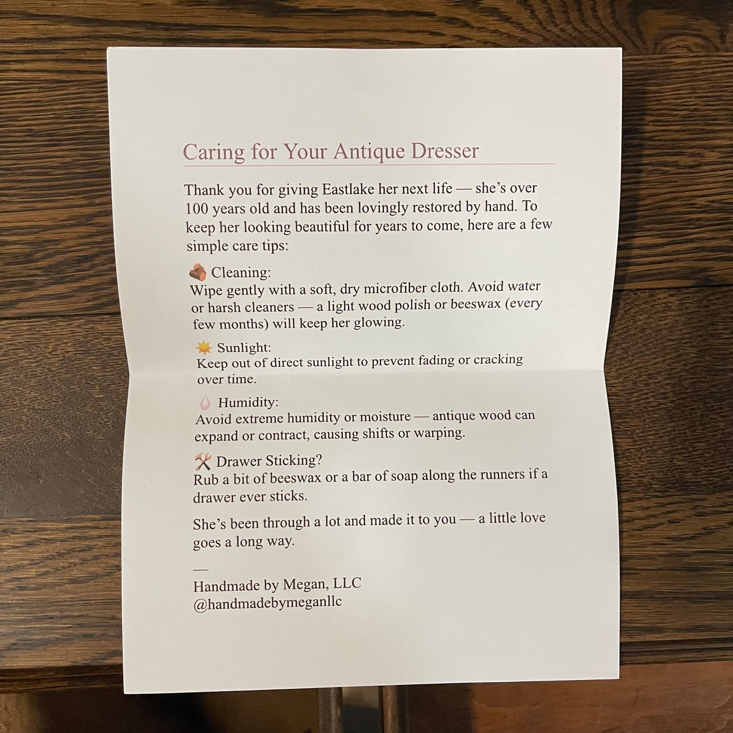 ZA@ Pallet of “EASTLAKE” Antique Dresser, 100+ Years Old 36”x33”x19” Wood (AS-IS)