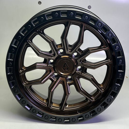 ARENA WHEEL Battle Wheel 20" x 9", Stud Circle: 6 x 139.7 Smoke Bronze Center Satin Black Lip A109