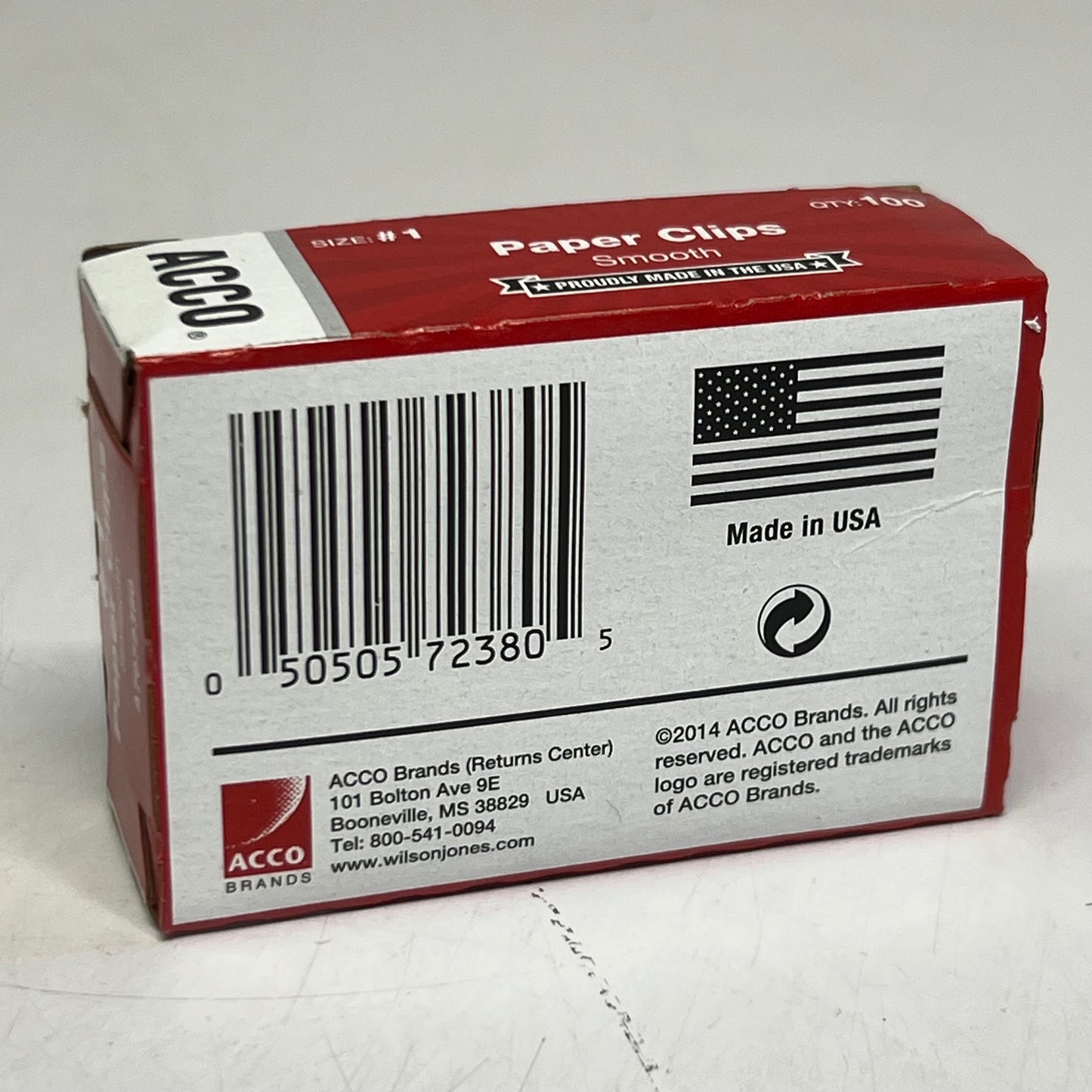 ACCO (1000 Pcs) Paper Clips Smooth #1