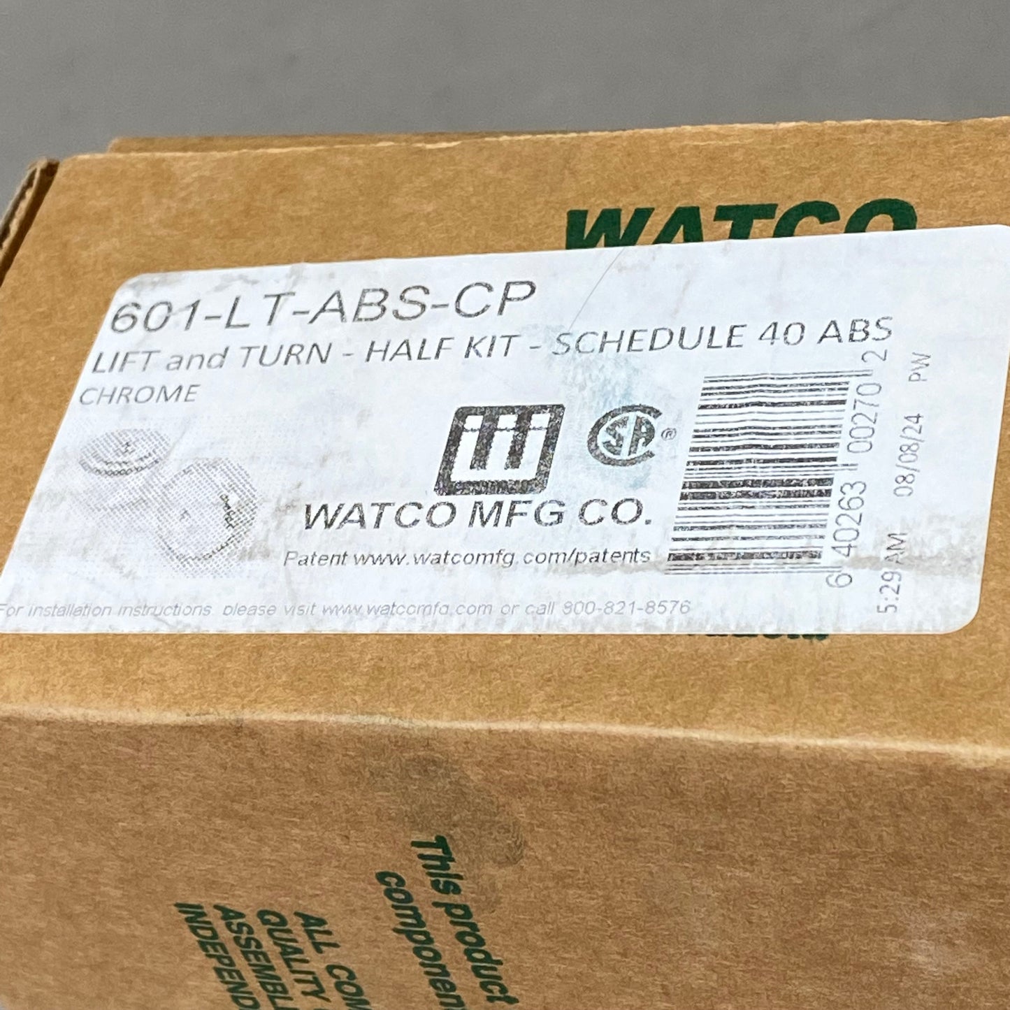 WATCO Lift And Turn-Half Kit-Schedule 40ABS Chrome 601-LT-ABS-CP