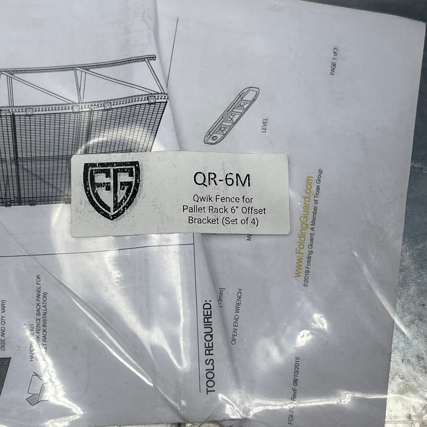 QWIK FENCE Offset Bracket for Wire Mesh Safety Panel Spacing 6" Silver QR-6M