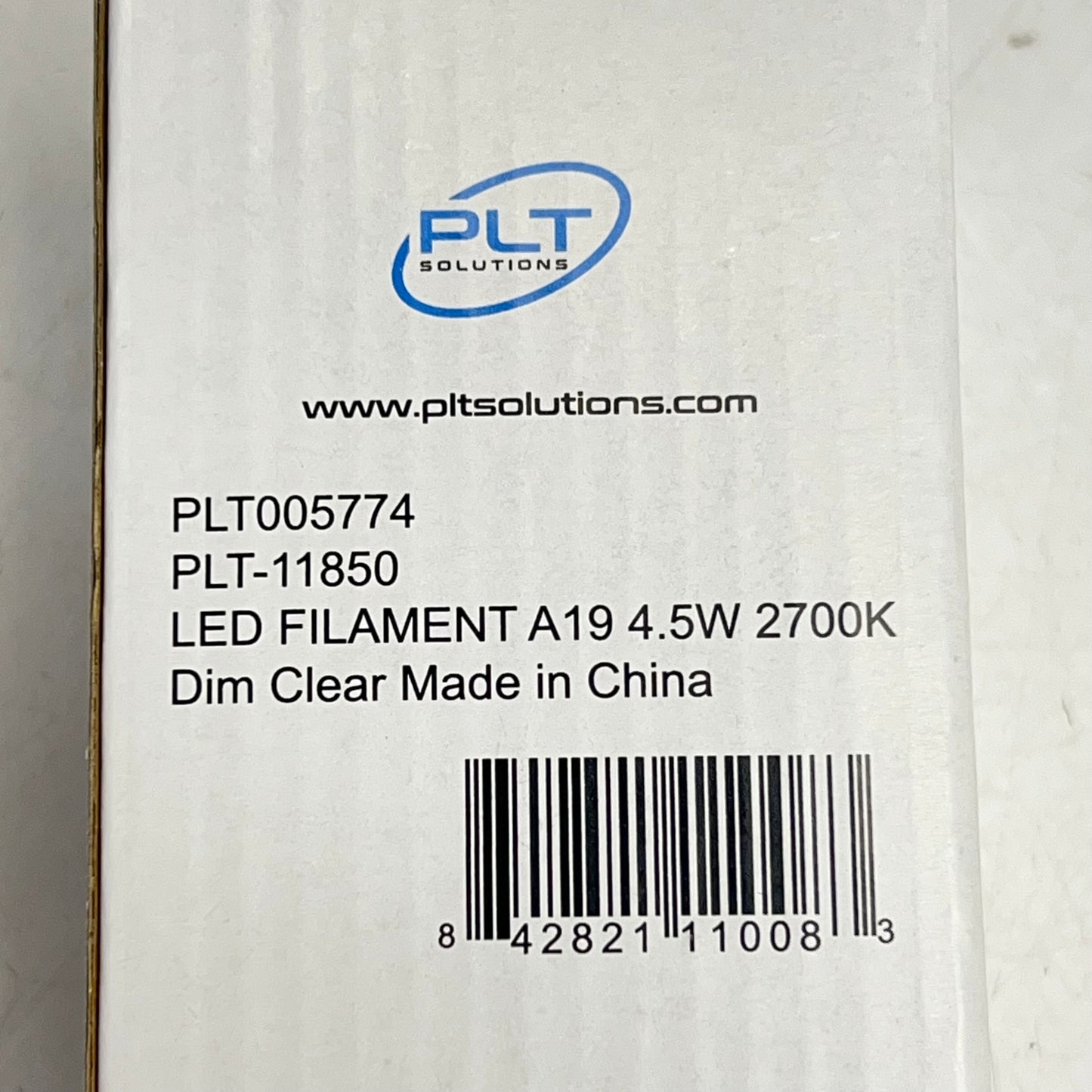 PLT SOLUTIONS (6 PACK) Led Filament Bulbs A19 4.5W 2700K Dimmable PLT-11850