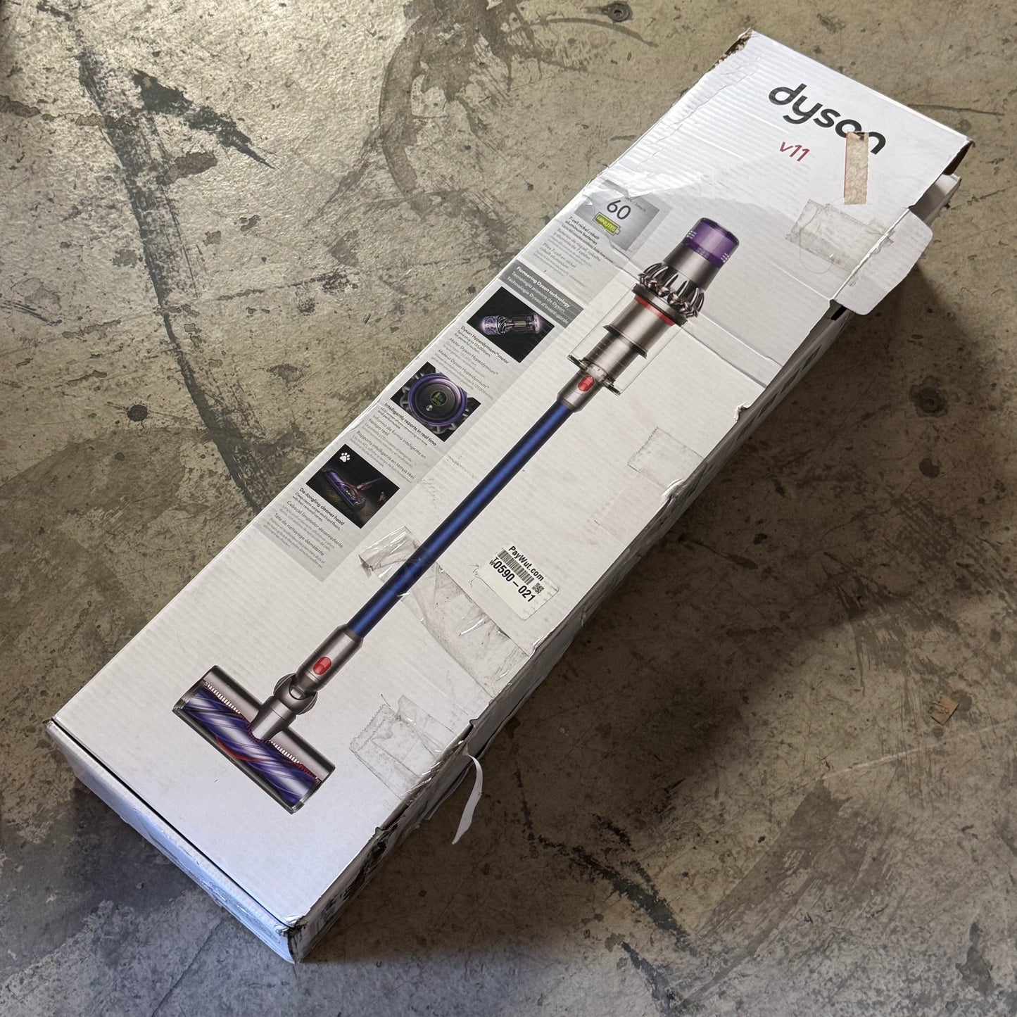 DYSON V11 Plus Cordless Vacuum Sz 9.84"W x 10.28"L x 49.67"H, Nickel/Purple
