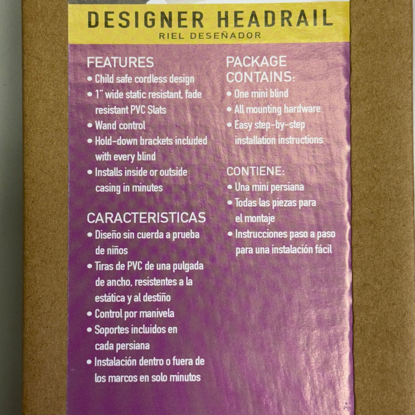 LOTUS & WINDOWARE 1" Vinyl Blind Cordless 35" x 84" White MLX3584WH