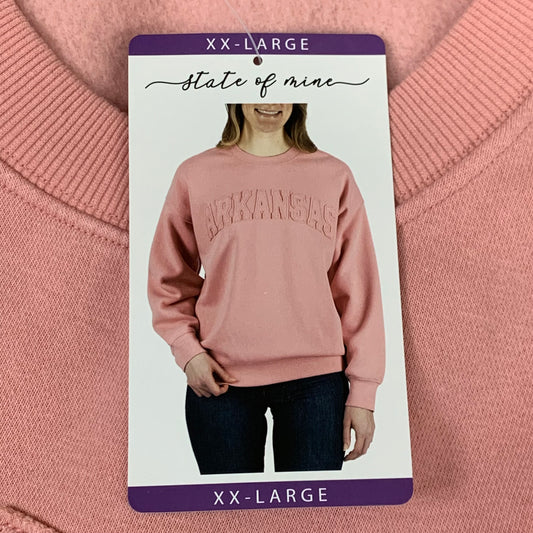 STATE OF MINE Women's Texas Print Sweatshirt Sz-XXLarge Blush 15711