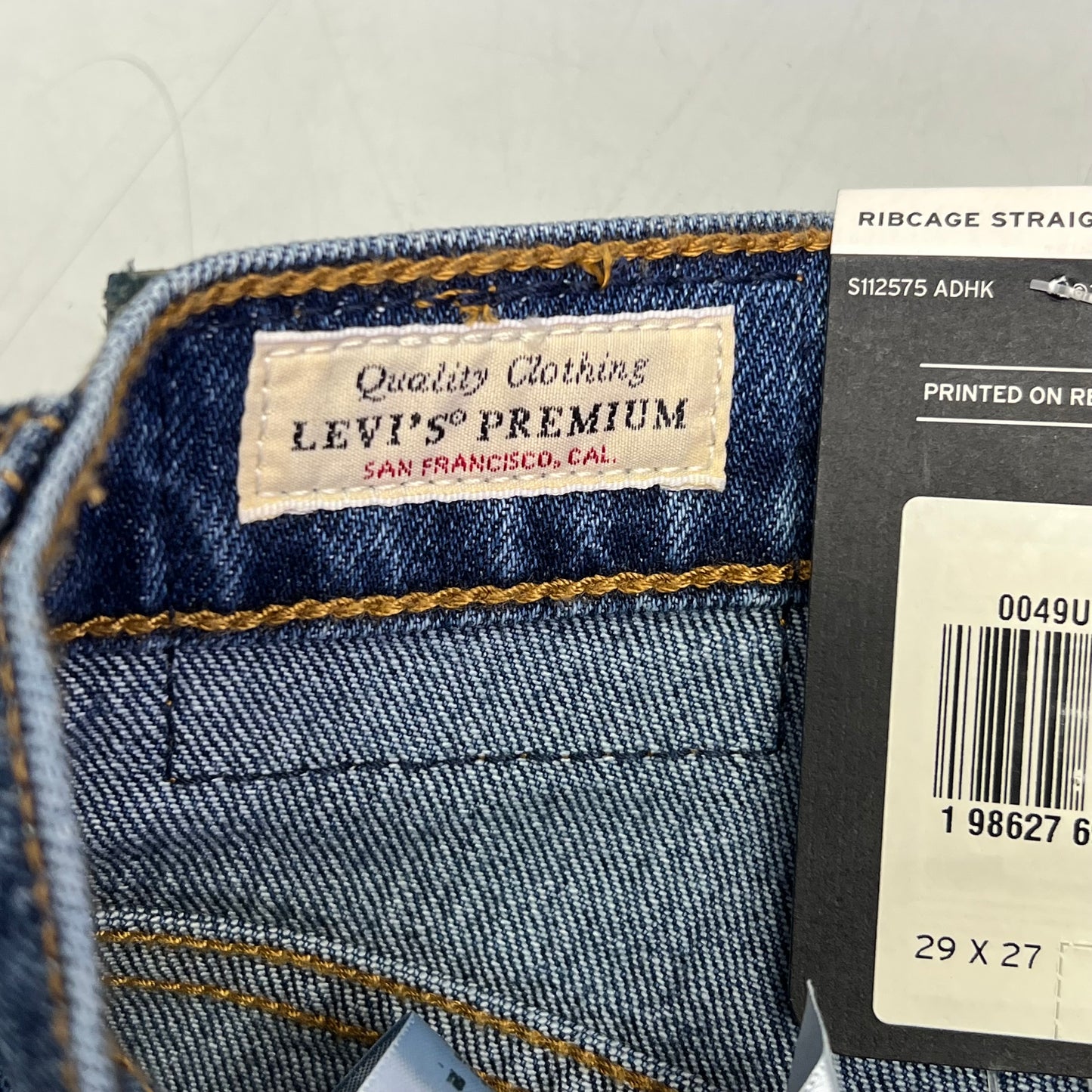 LEVIS Ribcage Western Yoke Jeans Women's Sz 29 x 27 Dark Wash 0049U0001