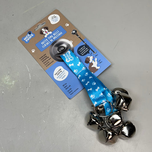 NICE PAWS (2 PACK) Potty Time Bells Easy 3-Step Training Adjustable Length 31"/33" Blue 20735